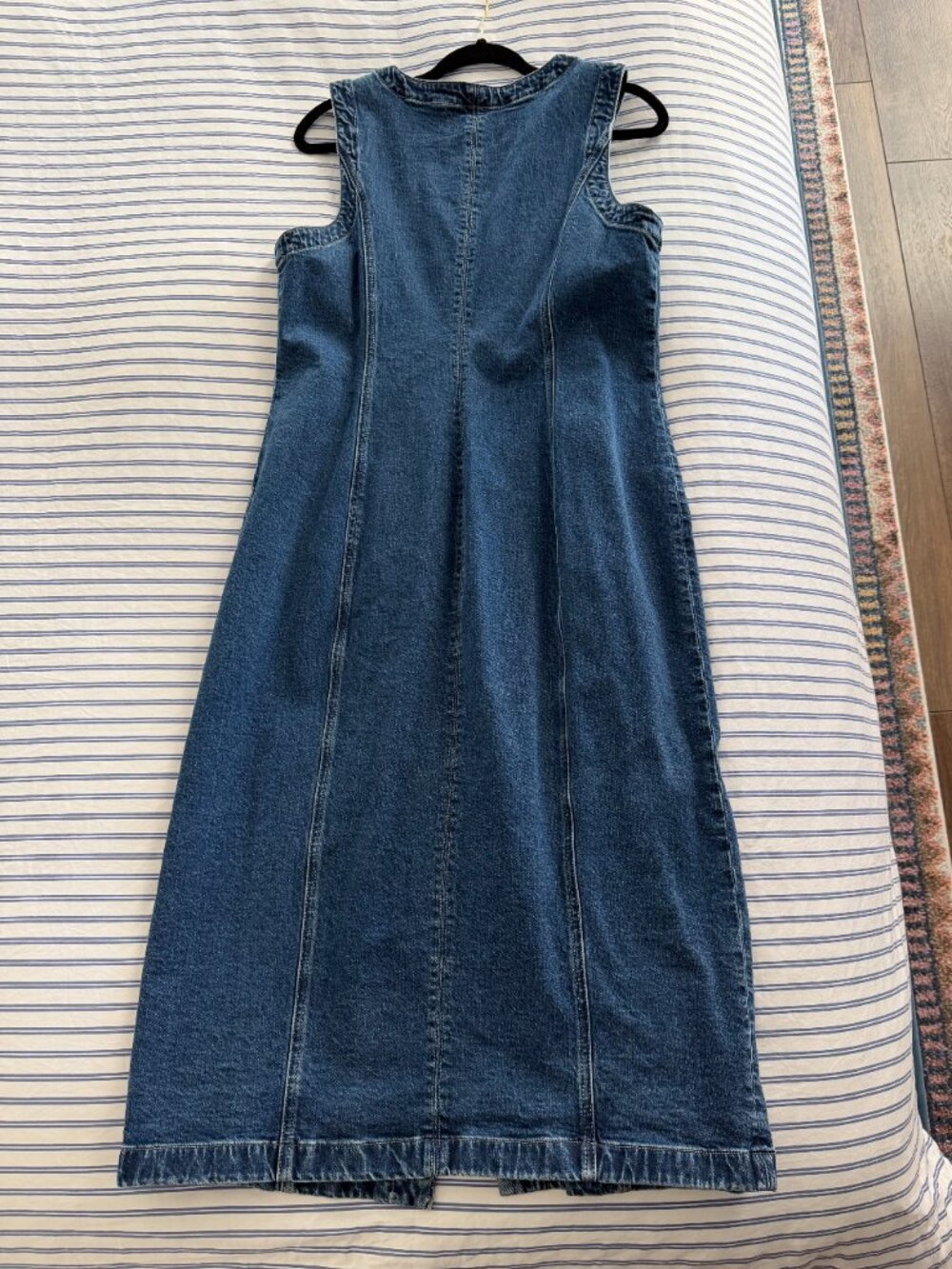 Madewell Dark Blue Denim Button-Front Midi Dress - Picture 3 of 5